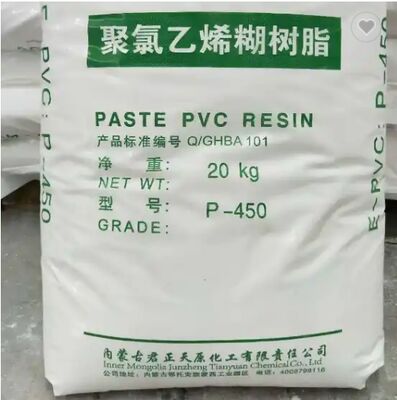 ISO Junzheng P-450 Paste PVC Resin Powder dengan nilai K 65, bahan volatil rendah dan viskositas stabil untuk aplikasi industri