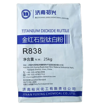 Bluestar Jinan Yuxing R838 Rutile Titanium Dioxide dengan Si-Al Anorganik + Pengolahan permukaan komposit organik untuk keputihan tinggi dan dispersibilitas yang sangat baik dalam sistem berbasis air