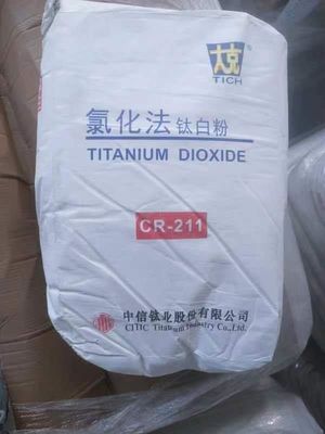 TIO2 Klorida Rutil Titanium Dioksida CR-211 Pigmen Putih Untuk PC Ketahanan suhu yang sangat baik
