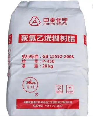 Zhongtai P-450 Resin pasta PVC dengan nilai K menengah dengan viskositas rendah dan VCM residual rendah untuk produk PVC lunak