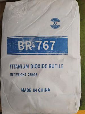 BR-767 Rutile Titanium Dioxide TiO2 Pigmen dengan Lapisan Komposit Si-Al, Konversi Rutile Tinggi ≥98,5%, dan Ukuran Partikel 0,22-0,28μm