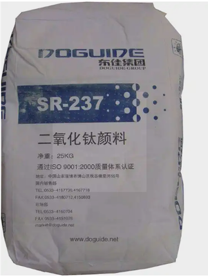SR-237 Rutile Titanium Dioxide dengan lapisan anorganik silikon-aluminium untuk kekuatan menyembunyikan yang tinggi dalam sistem pelapis berbasis air