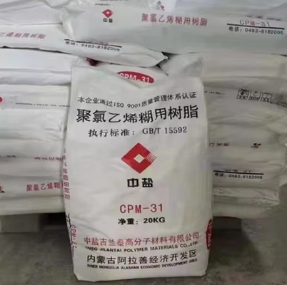 CNSG Jilantai CPM-31 Emulsion PVC Paste Resin dengan Partikel Kecemasan Ultra-Rendah ≤20 pcs, Materi Larang ≤0,38%, dan Tingkat Polimerisasi 1200~1400